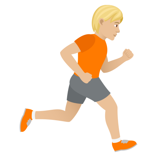 Person Running Facing Right: Medium-Light Skin Tone on JoyPixels