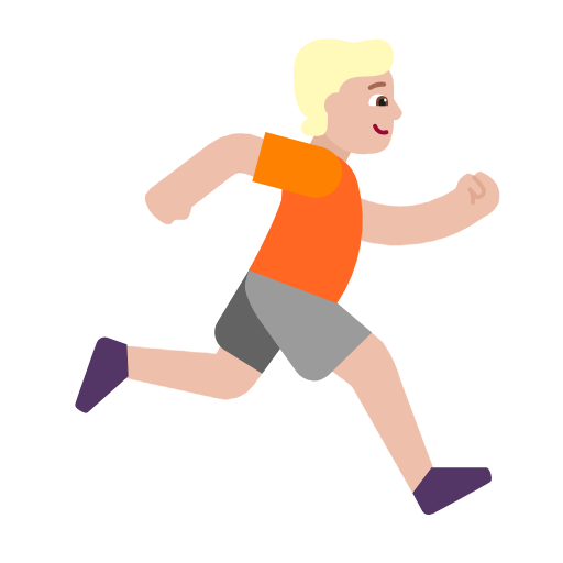 Person Running Facing Right: Medium-Light Skin Tone on Microsoft Fluent