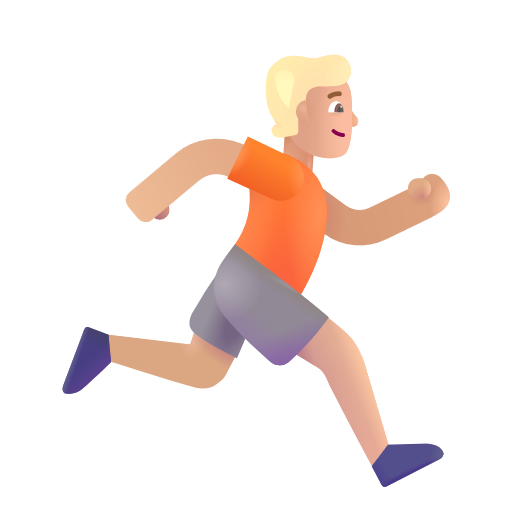 Person Running Facing Right: Medium-Light Skin Tone on Microsoft 3D