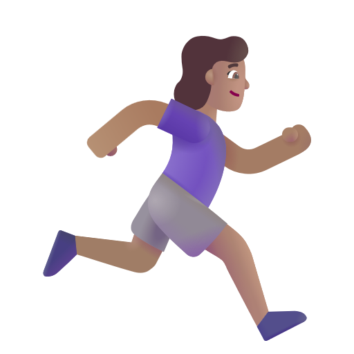 Woman Running Facing Right: Medium Skin Tone on Microsoft 3D
