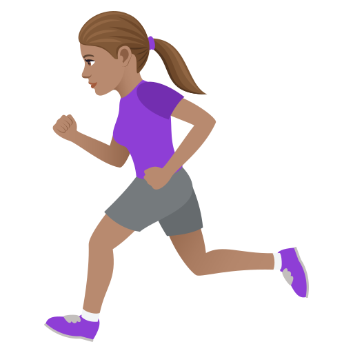 Woman Running: Medium Skin Tone on JoyPixels