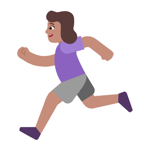 Woman Running: Medium Skin Tone on Microsoft Fluent