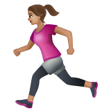 Woman Running: Medium Skin Tone on WhatsApp