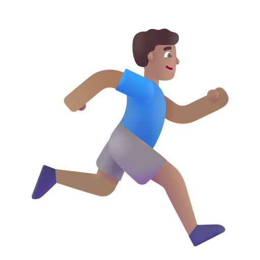 Man Running Facing Right: Medium Skin Tone on Microsoft 3D