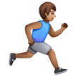 Man Running Facing Right: Medium Skin Tone on Samsung