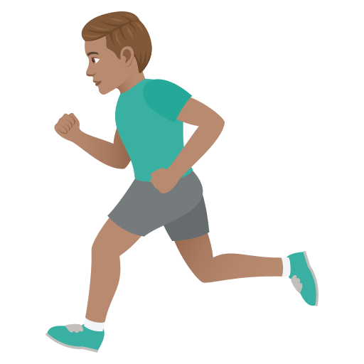Man Running: Medium Skin Tone on JoyPixels