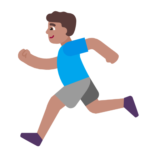Man Running: Medium Skin Tone on Microsoft Fluent
