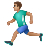 Man Running: Medium Skin Tone on WhatsApp
