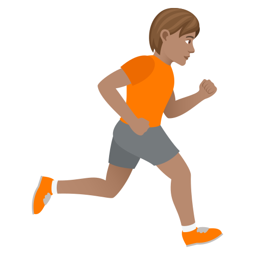 Person Running Facing Right: Medium Skin Tone on JoyPixels