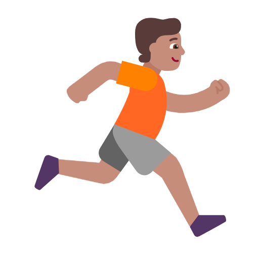Person Running Facing Right: Medium Skin Tone on Microsoft Fluent