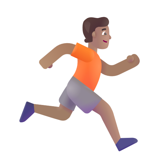 Person Running Facing Right: Medium Skin Tone on Microsoft 3D