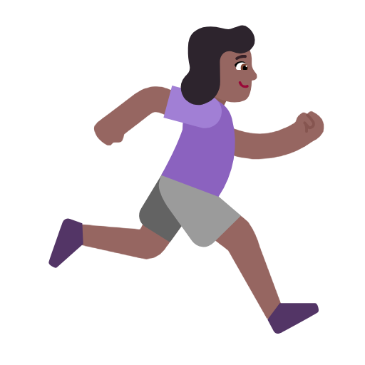 Woman Running Facing Right: Medium-Dark Skin Tone on Microsoft Fluent