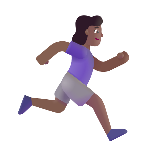 Woman Running Facing Right: Medium-Dark Skin Tone on Microsoft 3D