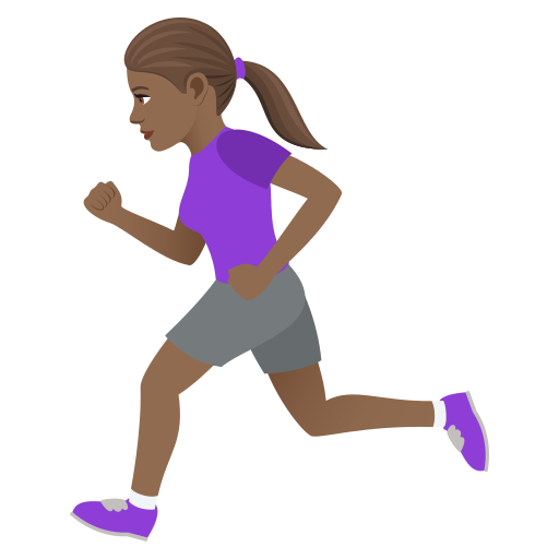 Woman Running: Medium-Dark Skin Tone on JoyPixels