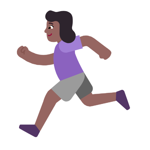 Woman Running: Medium-Dark Skin Tone on Microsoft Fluent