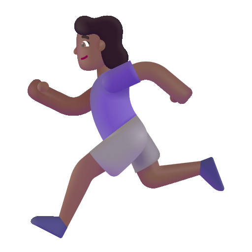 Woman Running: Medium-Dark Skin Tone on Microsoft 3D
