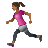 Woman Running: Medium-Dark Skin Tone on WhatsApp