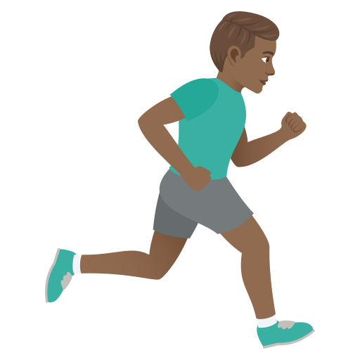 Man Running Facing Right: Medium-Dark Skin Tone on JoyPixels