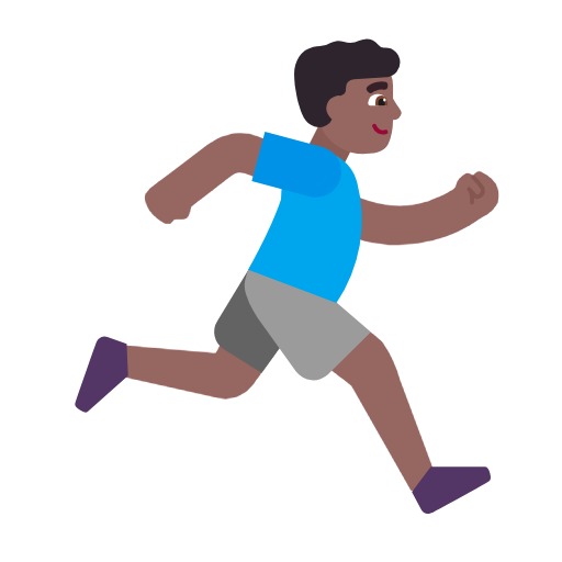 Man Running Facing Right: Medium-Dark Skin Tone on Microsoft Fluent