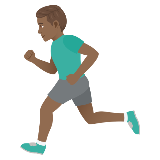 Man Running: Medium-Dark Skin Tone on JoyPixels