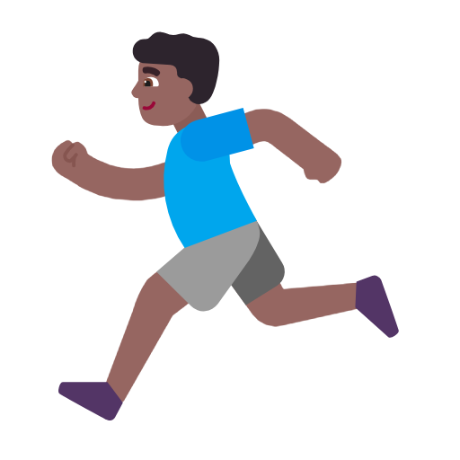Man Running: Medium-Dark Skin Tone on Microsoft Fluent