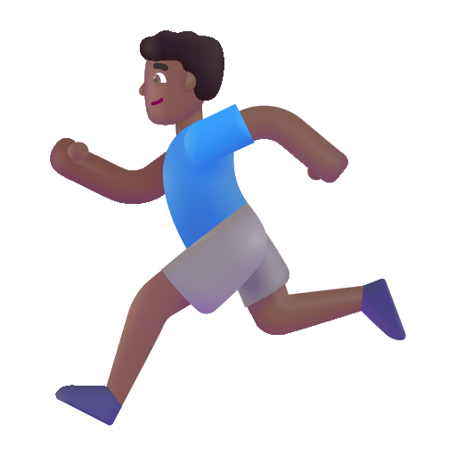 Man Running: Medium-Dark Skin Tone on Microsoft 3D