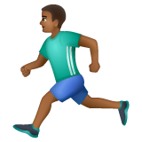 Man Running: Medium-Dark Skin Tone on WhatsApp