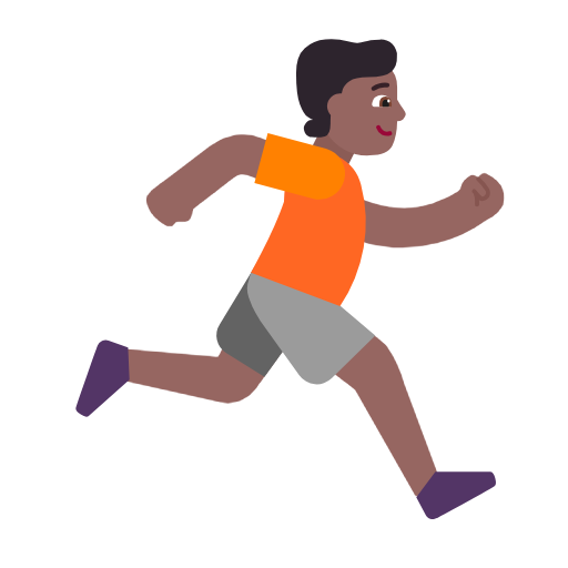 Person Running Facing Right: Medium-Dark Skin Tone on Microsoft Fluent