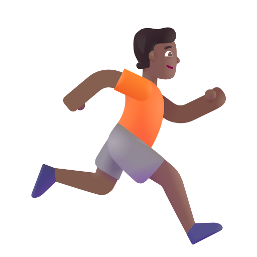 Person Running Facing Right: Medium-Dark Skin Tone on Microsoft 3D