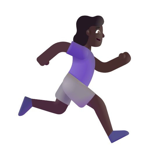 Woman Running Facing Right: Dark Skin Tone on Microsoft 3D