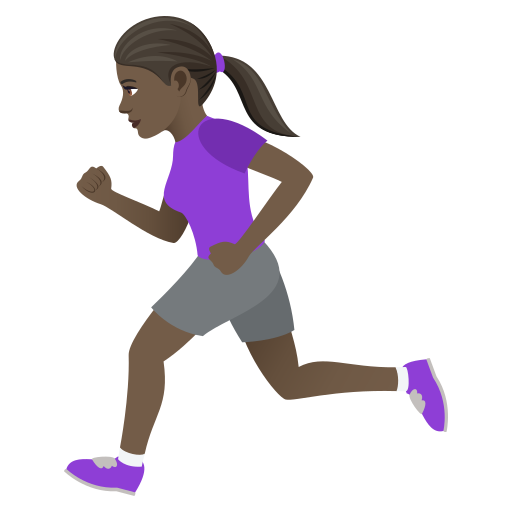 Woman Running: Dark Skin Tone on JoyPixels