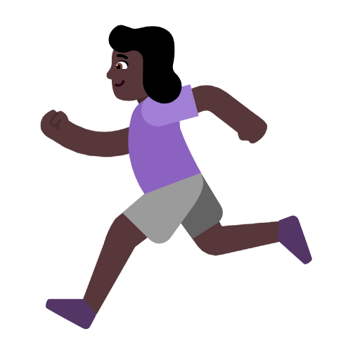 Woman Running: Dark Skin Tone on Microsoft Fluent