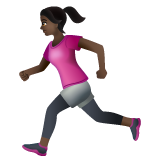 Woman Running: Dark Skin Tone on WhatsApp