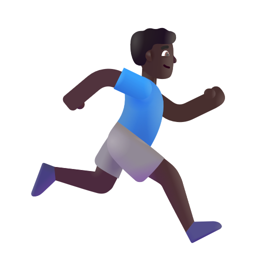 Man Running Facing Right: Dark Skin Tone on Microsoft 3D
