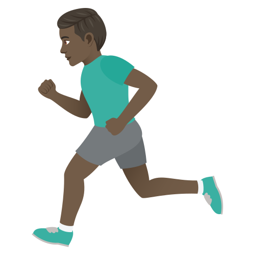 Man Running: Dark Skin Tone on JoyPixels