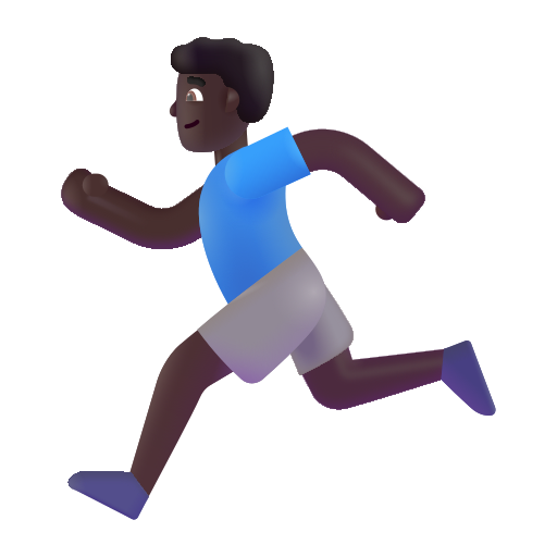 Man Running: Dark Skin Tone on Microsoft 3D
