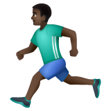 Man Running: Dark Skin Tone on WhatsApp