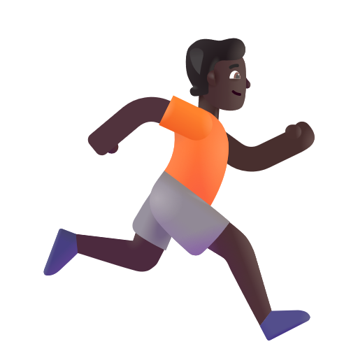 Person Running Facing Right: Dark Skin Tone on Microsoft 3D