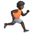 Person Running Facing Right: Dark Skin Tone on Samsung