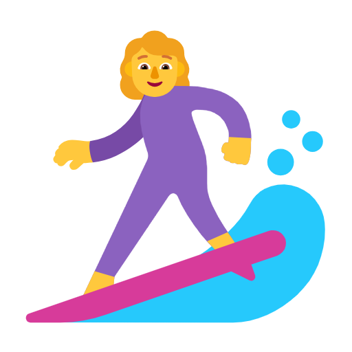 Woman Surfing on Microsoft Fluent