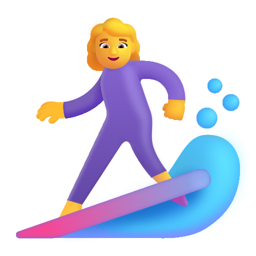 Woman Surfing on Microsoft 3D
