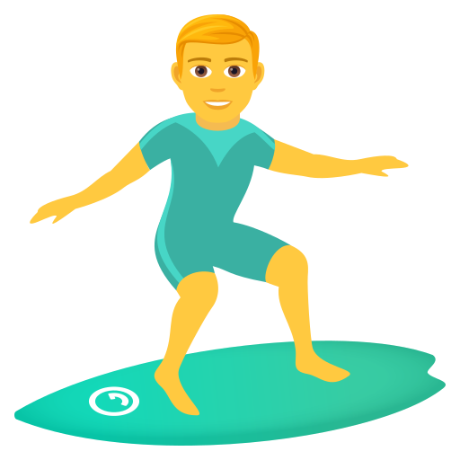 Man Surfing on JoyPixels