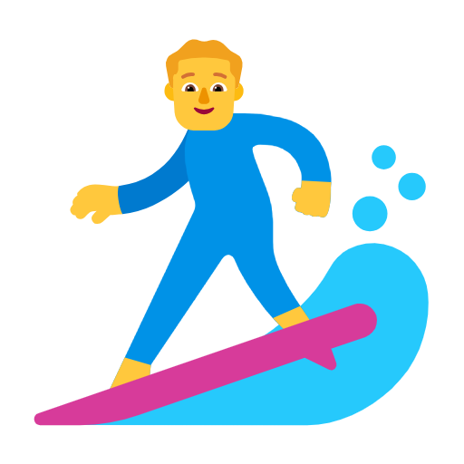 Man Surfing on Microsoft Fluent