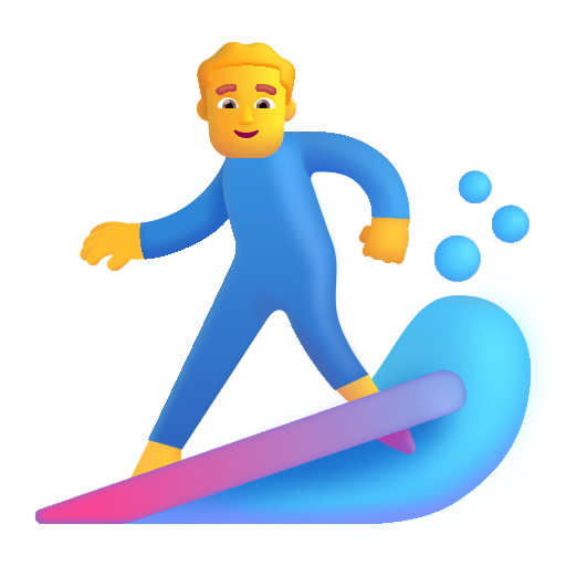 Man Surfing on Microsoft 3D