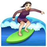 Woman Surfing: Light Skin Tone on WhatsApp