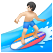 Man Surfing: Light Skin Tone on Samsung