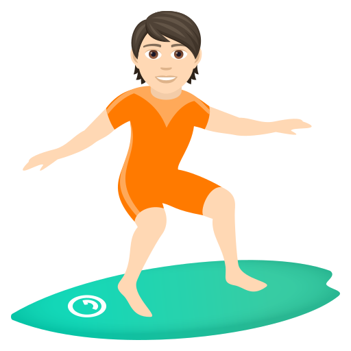 Surfer: Light Skin Tone on JoyPixels