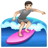 Surfer: Light Skin Tone on WhatsApp