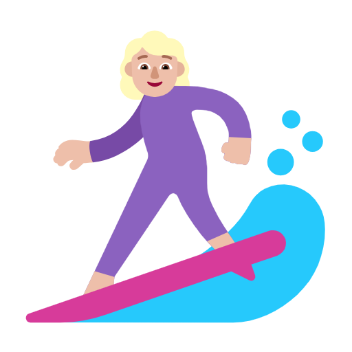 Woman Surfing: Medium-Light Skin Tone on Microsoft Fluent
