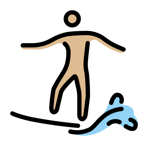 Man Surfing: Medium-Light Skin Tone on OpenMoji